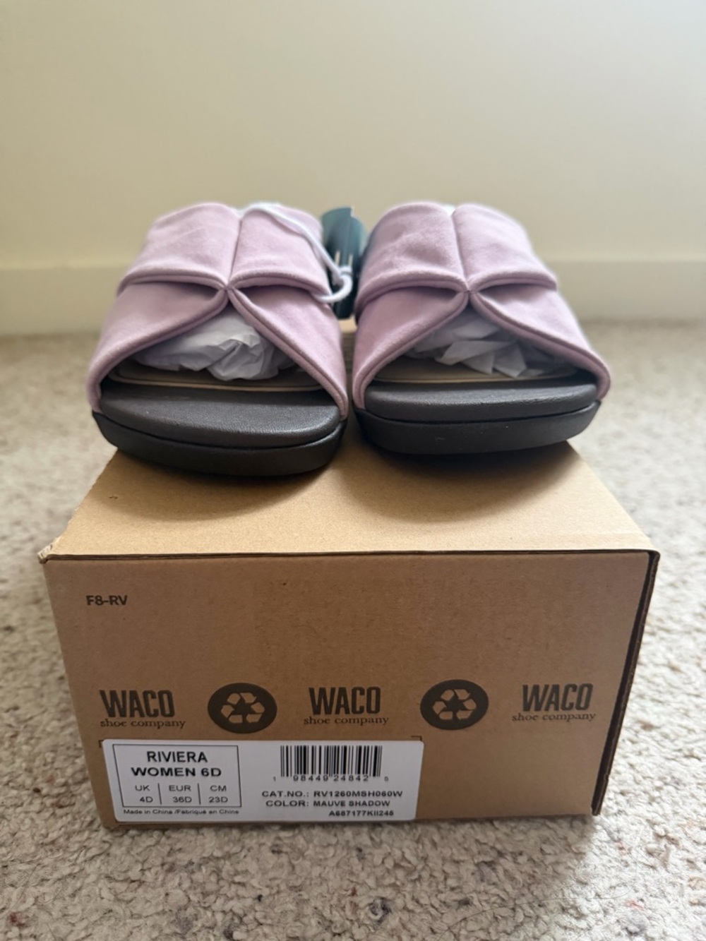 Revitalign Riviera Sandals Sz 6D Mauve Pink Suede Comfort Slides NEW - Picture 2 of 7